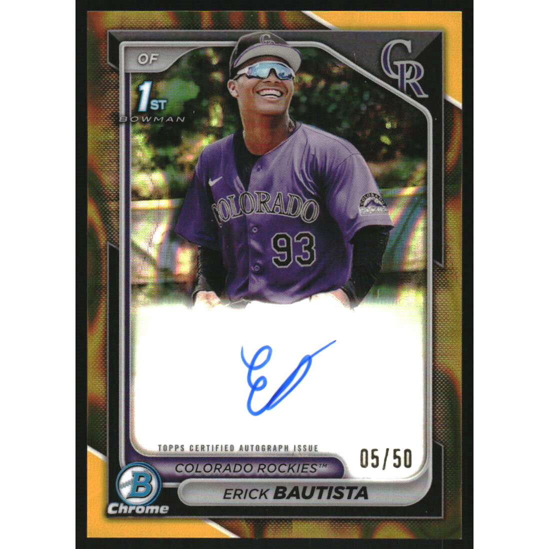2024 Bowman Chrome Prospect Autographs Gold Lava Refractors #CPAEB Erick Bautista