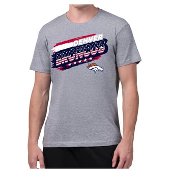 Men's Starter Gray Denver Broncos Patriotic Paint T-Shirt