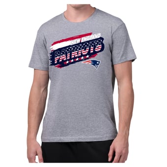 Men's Starter Gray New England Patriots Patriotic Paint T-Shirt