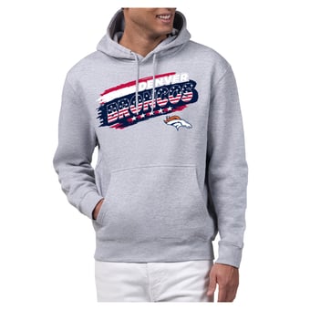Men's Starter Gray Denver Broncos Patriotic Paint Hoodie