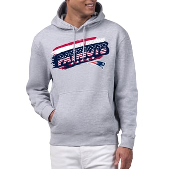 Men's Starter Gray New England Patriots Patriotic Paint Hoodie