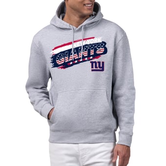 Men's Starter Gray New York Giants Patriotic Paint Hoodie