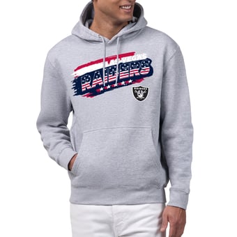 Men's Starter Gray Las Vegas Raiders Patriotic Paint Hoodie