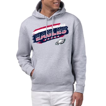 Men's Starter Gray Philadelphia Eagles Patriotic Paint Hoodie