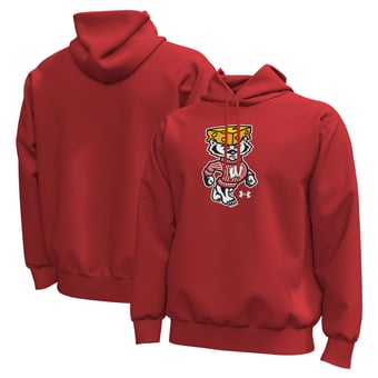 Men's Under Armour Red Wisconsin Badgers Cheesehead Bucky Icon Fleece Hoodie