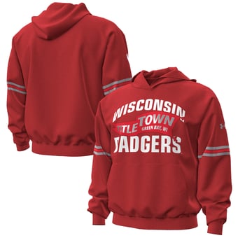 Men's Under Armour Red Wisconsin Badgers 2026 Lambeau Field Collection Icon Taped Hoodie