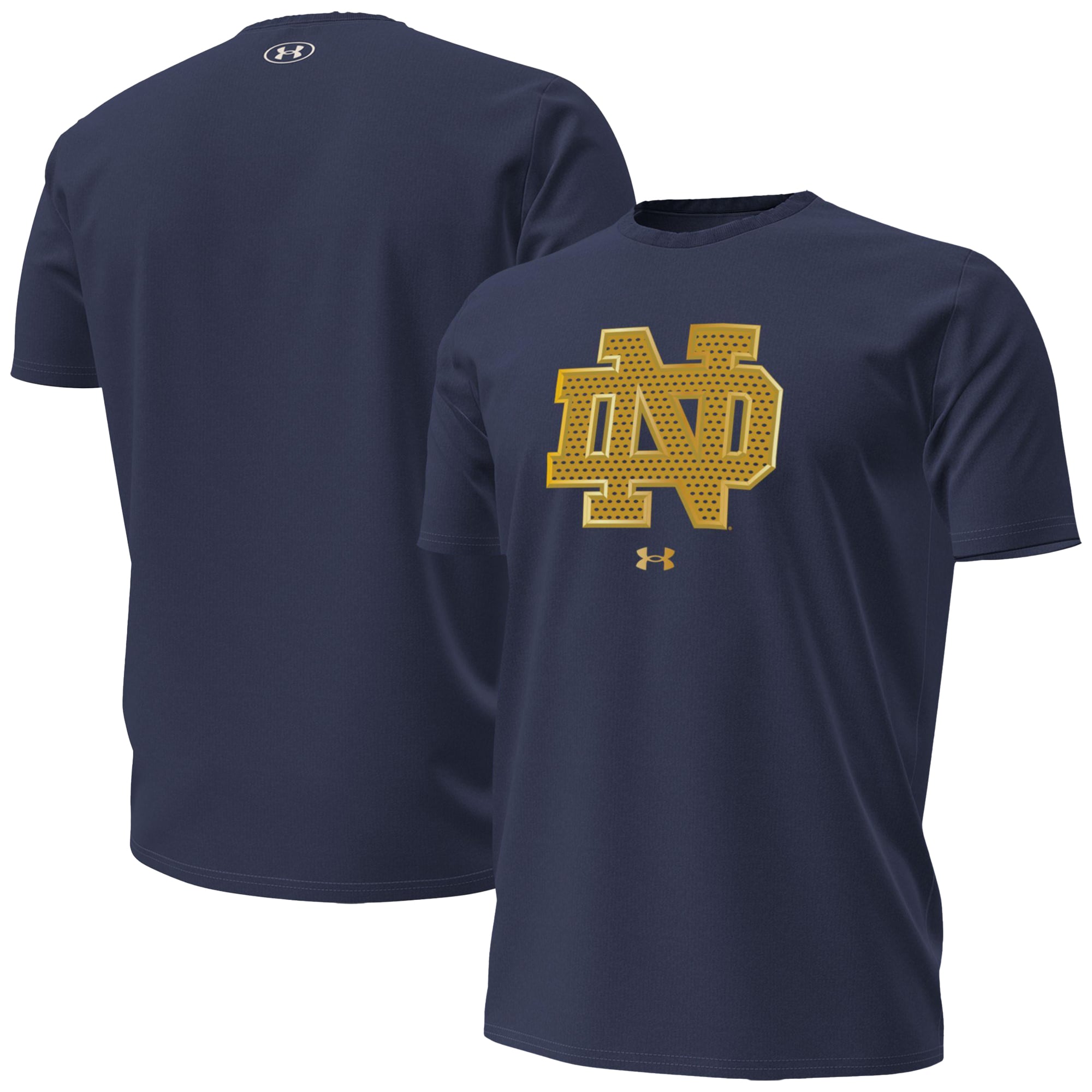 Men's Under Armour  Navy Notre Dame Fighting Irish 2026 Shamrock Series Metallic Jersey Performance Cotton T-Shirt