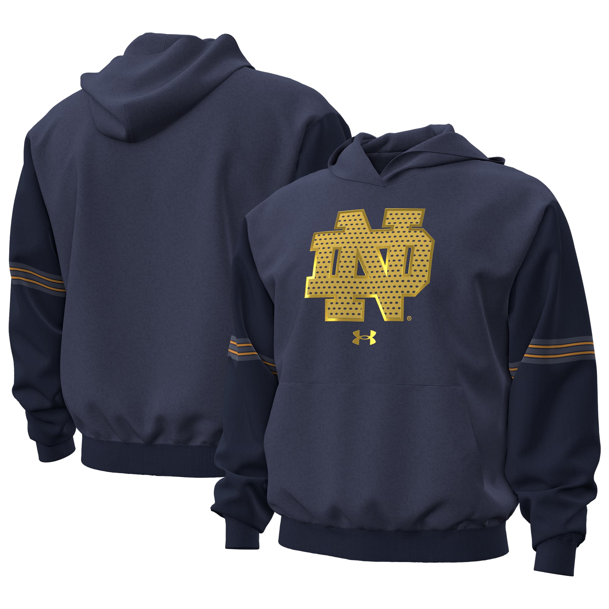 Men's Under Armour  Navy Notre Dame Fighting Irish 2026 Shamrock Series Jersey Icon Taped Hoodie