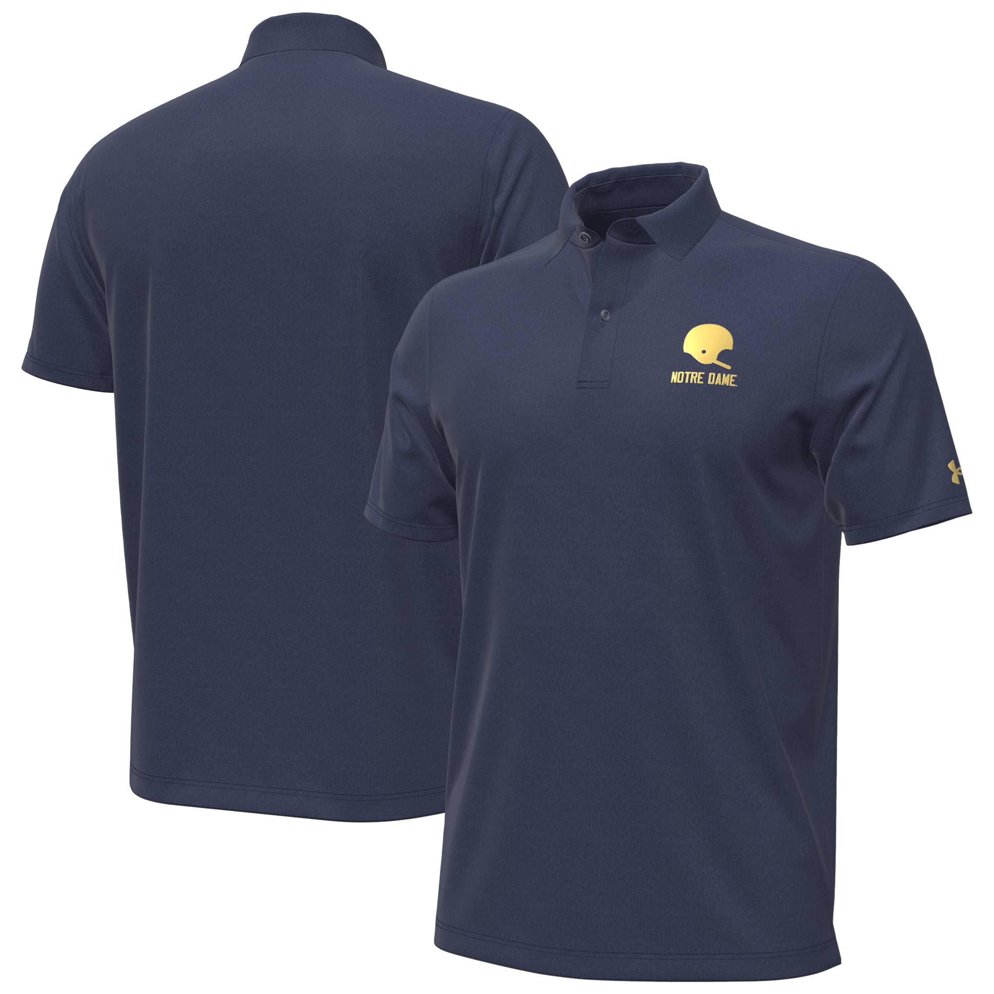Men's Under Armour  Washed Navy Notre Dame Fighting Irish 2026 Shamrock Series Performance Playoff Polo