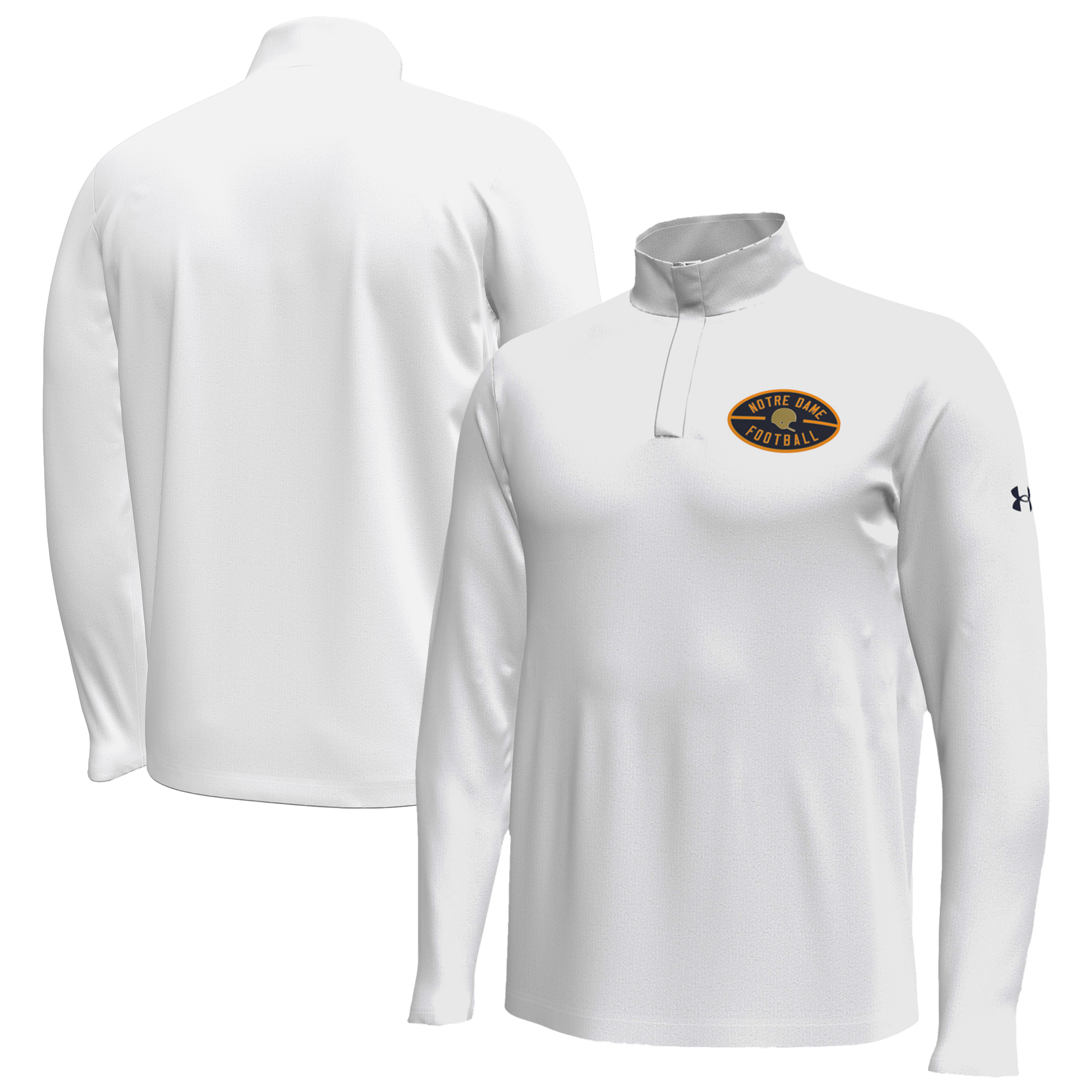 Men's Under Armour  White Notre Dame Fighting Irish 2026 Shamrock Series Football Icon Quarter-Zip Pullover