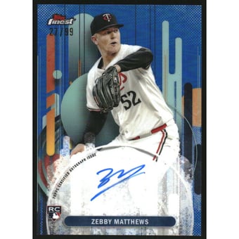 2025 Finest Autographs Blue Refractors #FAZM Zebby Matthews