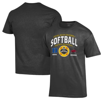 Men's Champion Gray Arkansas Razorbacks vs. Duke Blue Devils 2026 NCAA Softball Super Regional Matchup T-Shirt