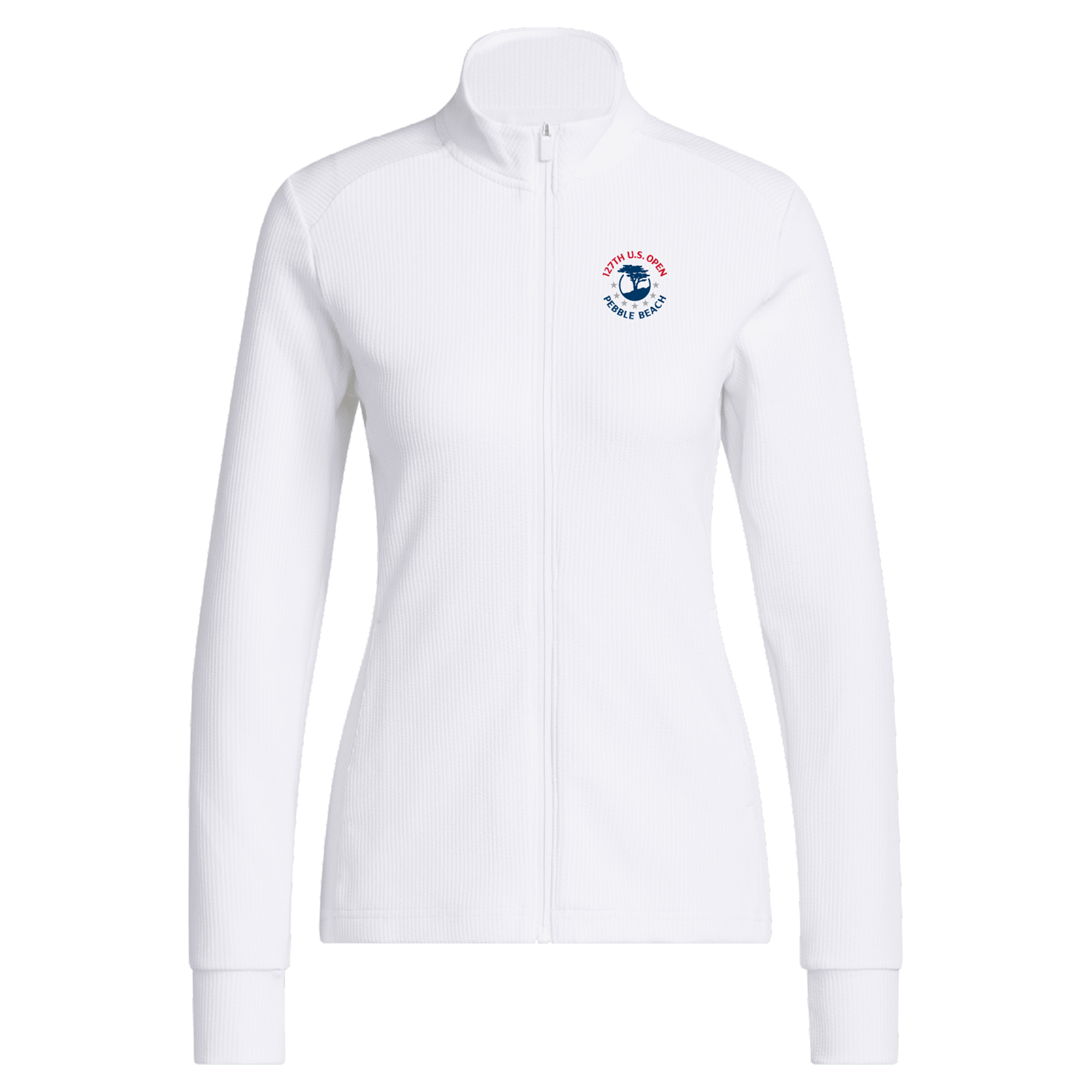 Women’s 2027 U.S. Open adidas White Performance Texture Full-Zip Jacket Women’s 2027 U.S. Open adidas White Performance Texture Full-Zip Jacket