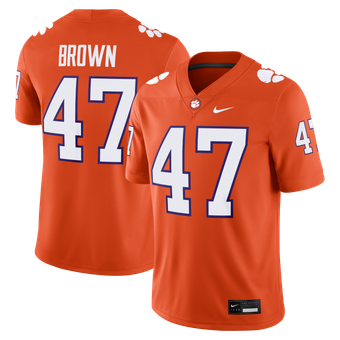 Men's Nike Sammy Brown Orange Clemson Tigers Game Football Jersey