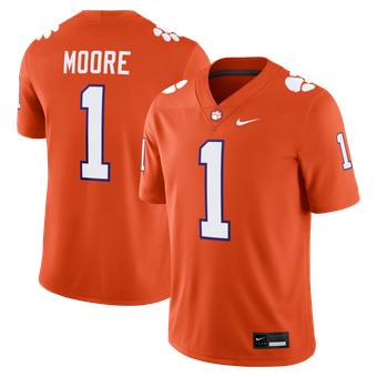 Men's Nike T.J. Moore Orange Clemson Tigers Game Football Jersey