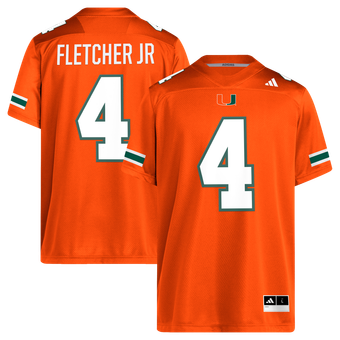 Men's adidas Mark Fletcher Jr. Orange Miami Hurricanes Game Football Jersey
