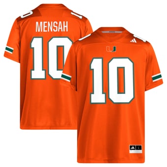 Men's adidas Darian Mensah Orange Miami Hurricanes Game Football Jersey