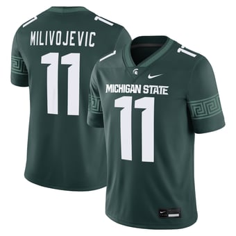 Men's Nike Alessio Milivojevic Green Michigan State Spartans Game Football Jersey