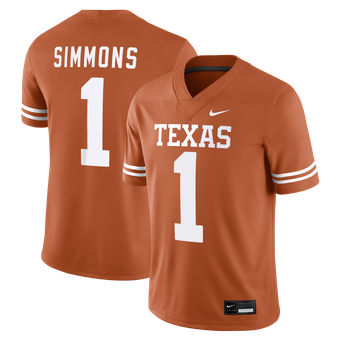 Men's Nike Colin Simmons Texas Orange Texas Longhorns Game Football Jersey