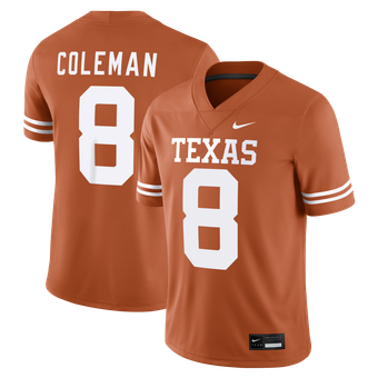 Men's Nike Cam Coleman Texas Orange Texas Longhorns Game Football Jersey