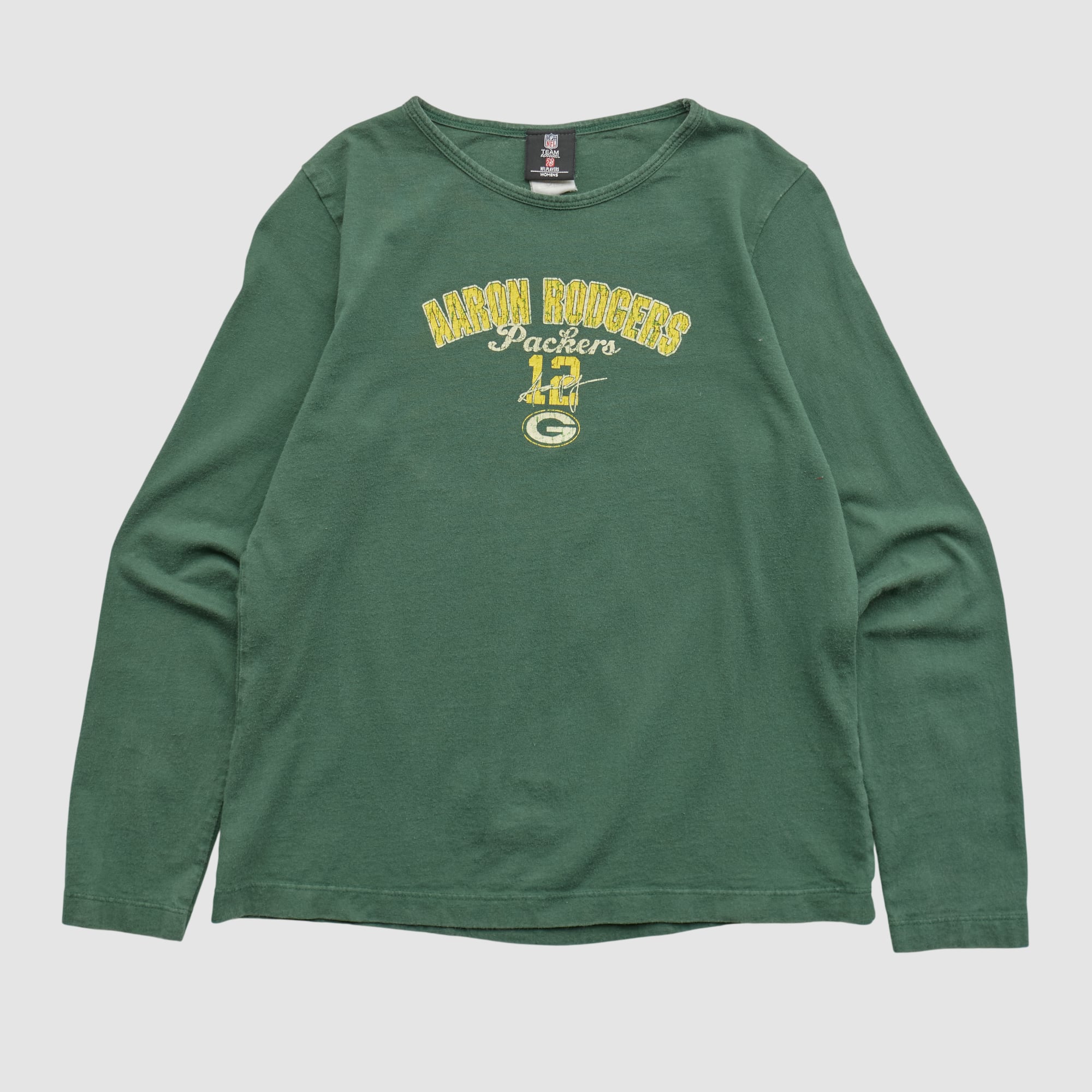 Aaron Rodgers NFL 2010s Long Sleeve T-shirt - Green - S by Fanatics Real Vintage