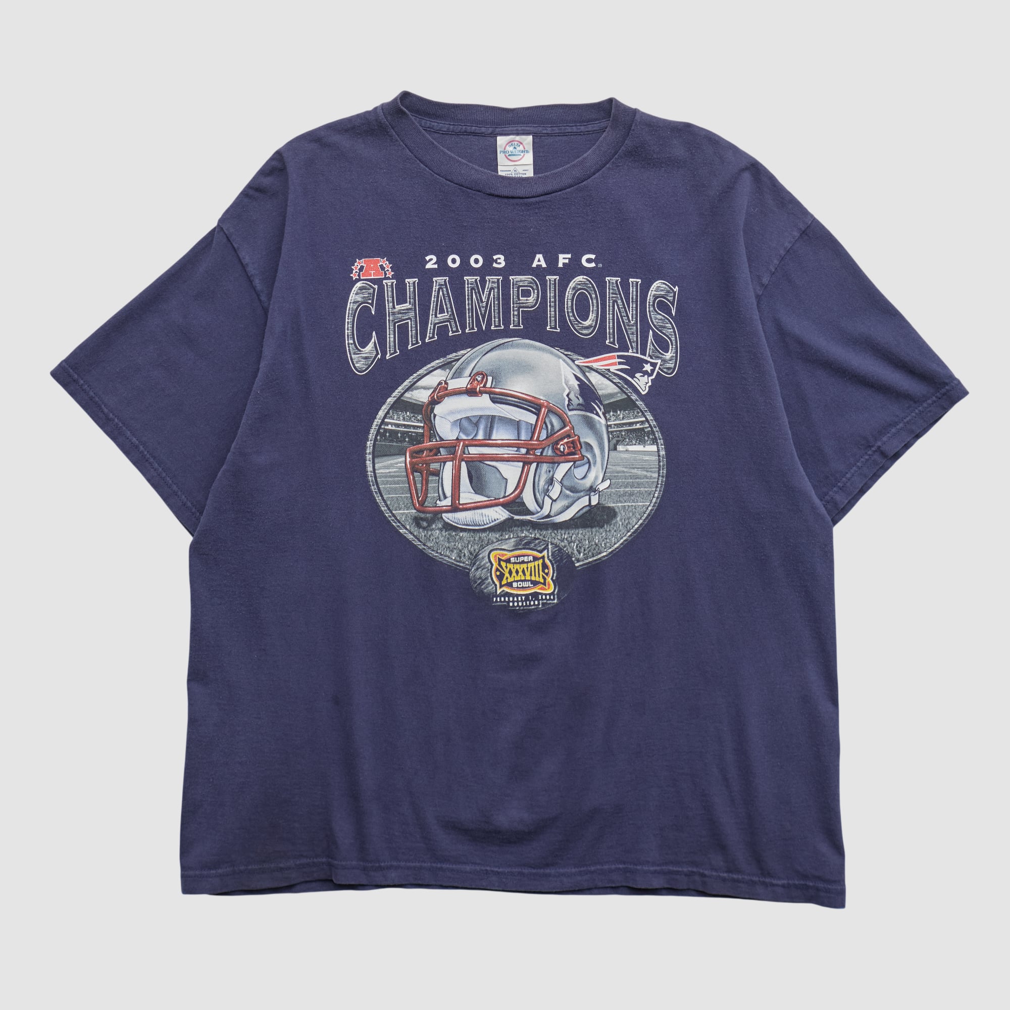 New England Patriots Delta 2003 T-shirt - Navy - L by Fanatics Real Vintage