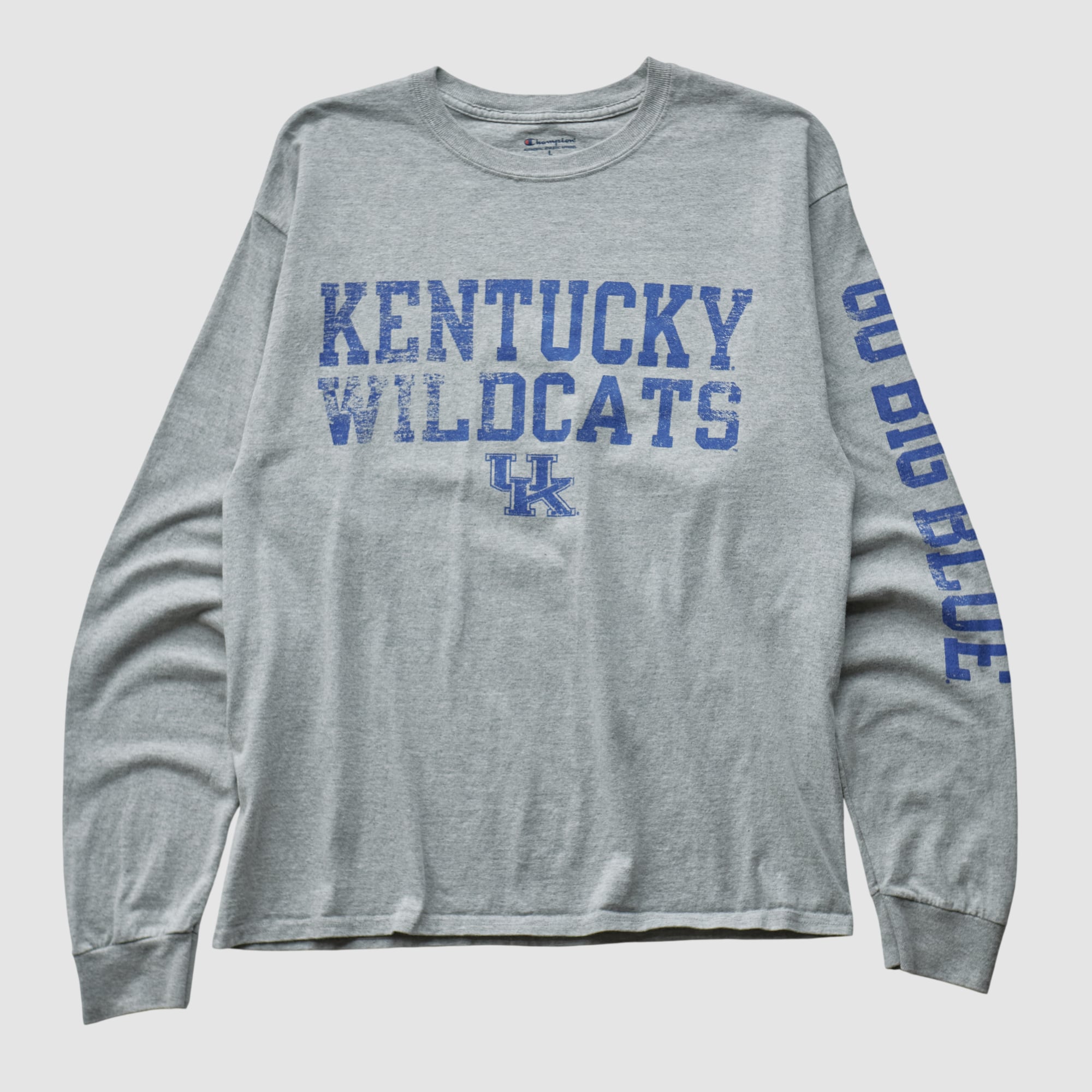 Kentucky Wildcats Champion 2010s Long Sleeve T-shirt - Heather Gray - S by Fanatics Real Vintage