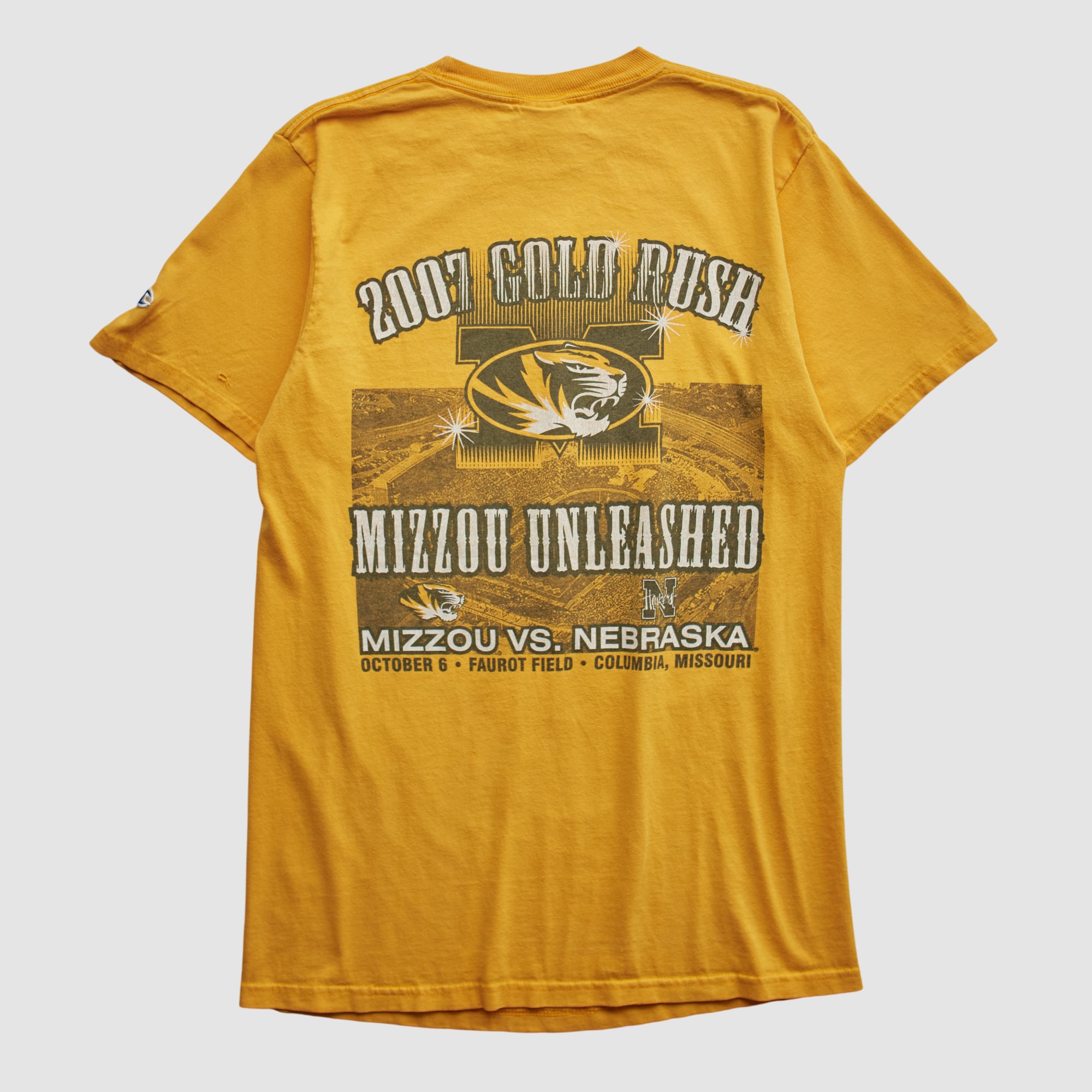 Missouri Tigers Champion 2007 T-shirt - Yellow - S by Fanatics Real Vintage