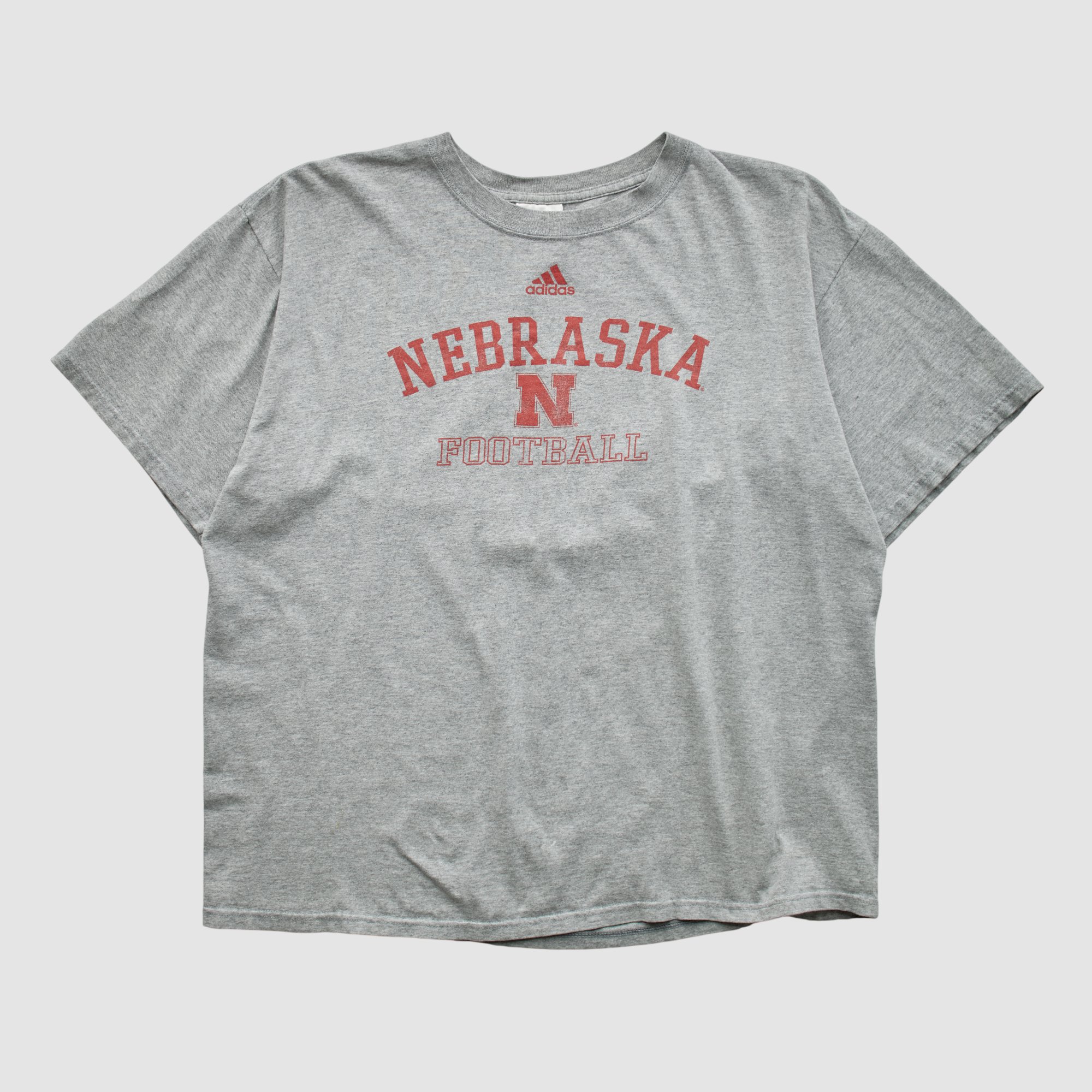 Nebraska Huskers Adidas 2000s T-shirt - Heather Gray - M by Fanatics Real Vintage