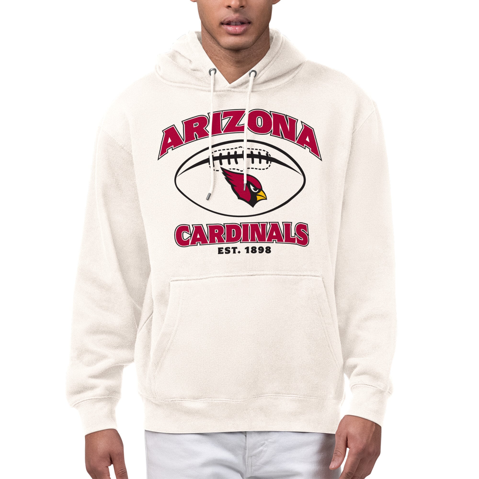 Men's Starter Cream Arizona Cardinals Kickoff Fleece Hoodie