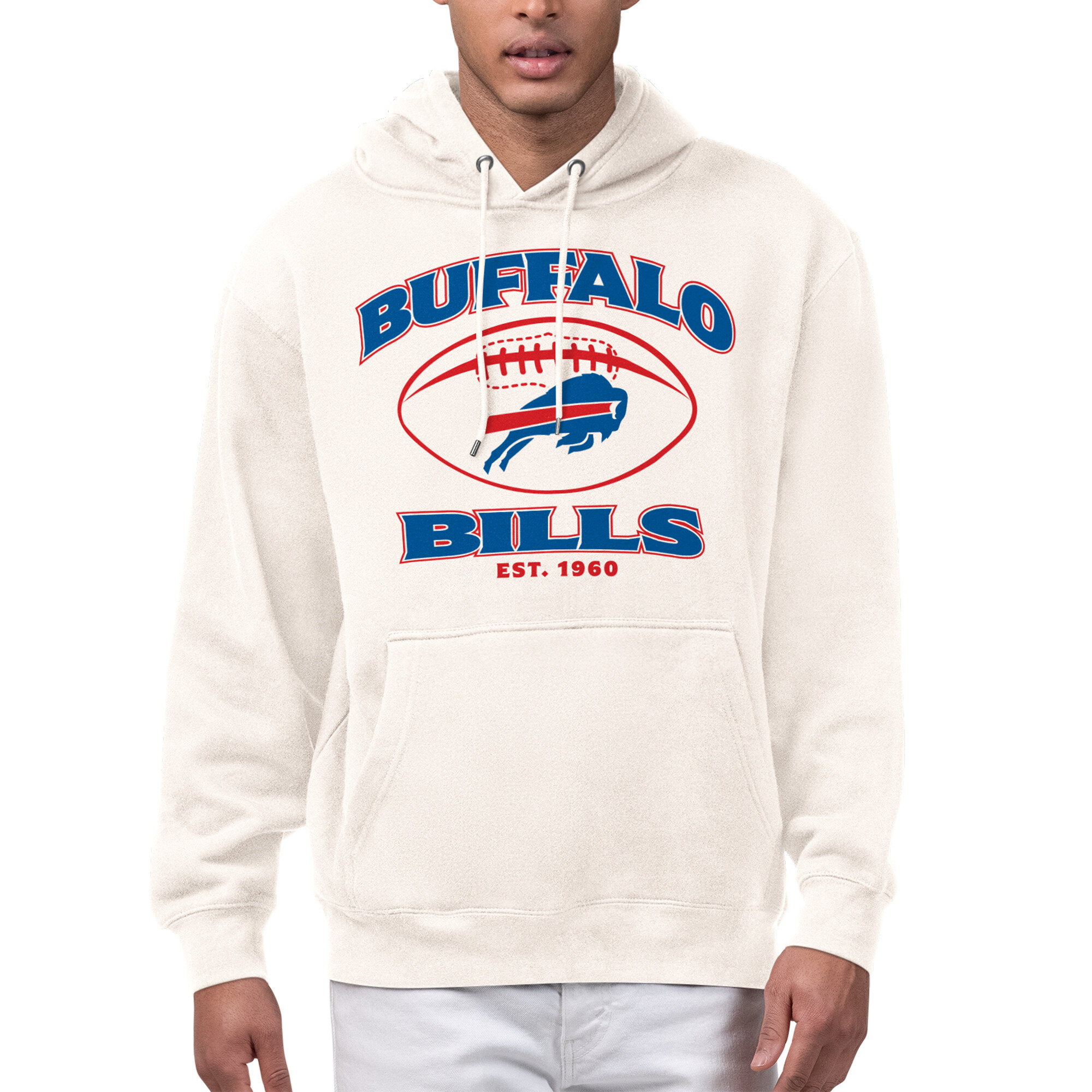 Men's Starter Cream Buffalo Bills Kickoff Fleece Hoodie