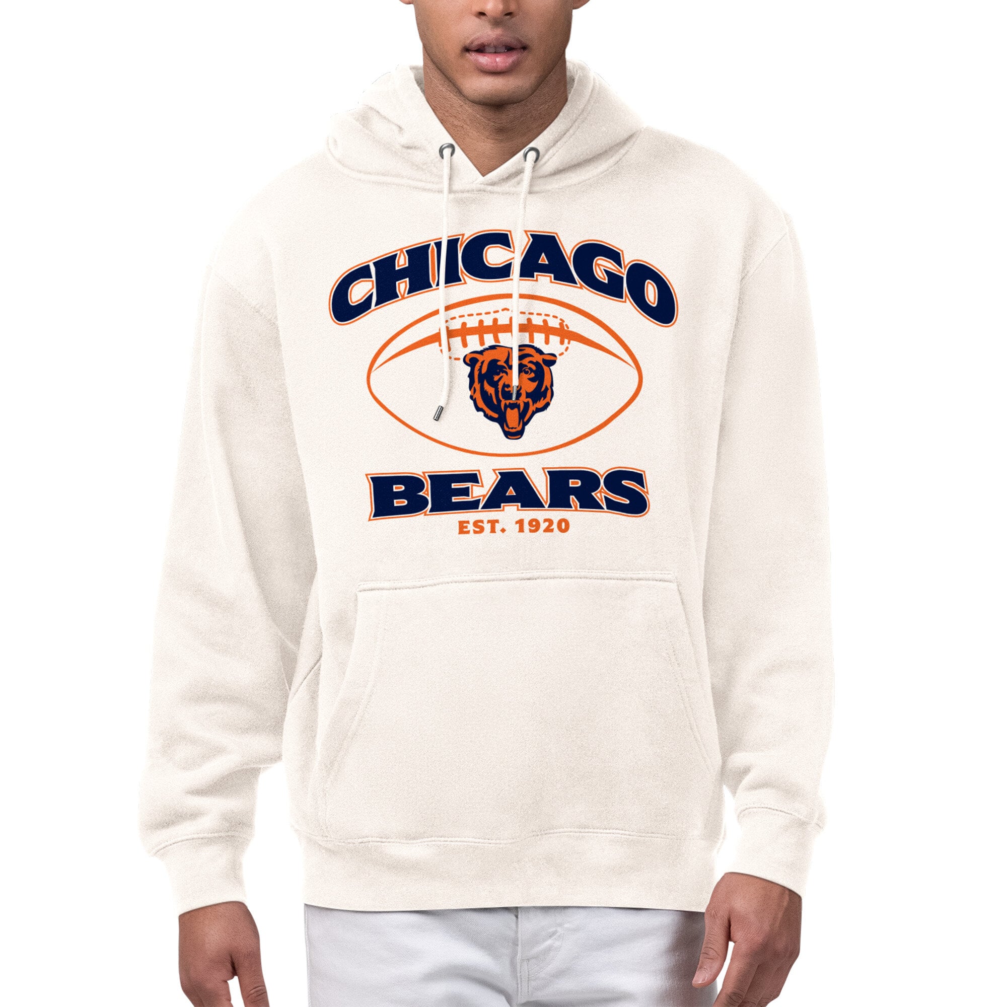 Men's Starter Cream Chicago Bears Kickoff Fleece Hoodie