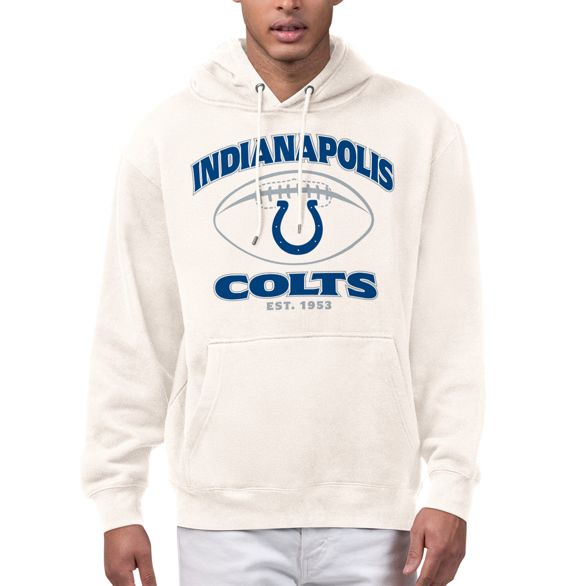 Men's Starter Cream Indianapolis Colts Kickoff Fleece Hoodie