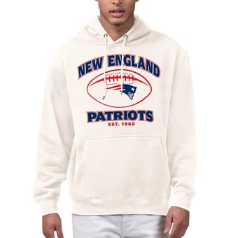 Men's Starter Cream New England Patriots Kickoff Fleece Hoodie