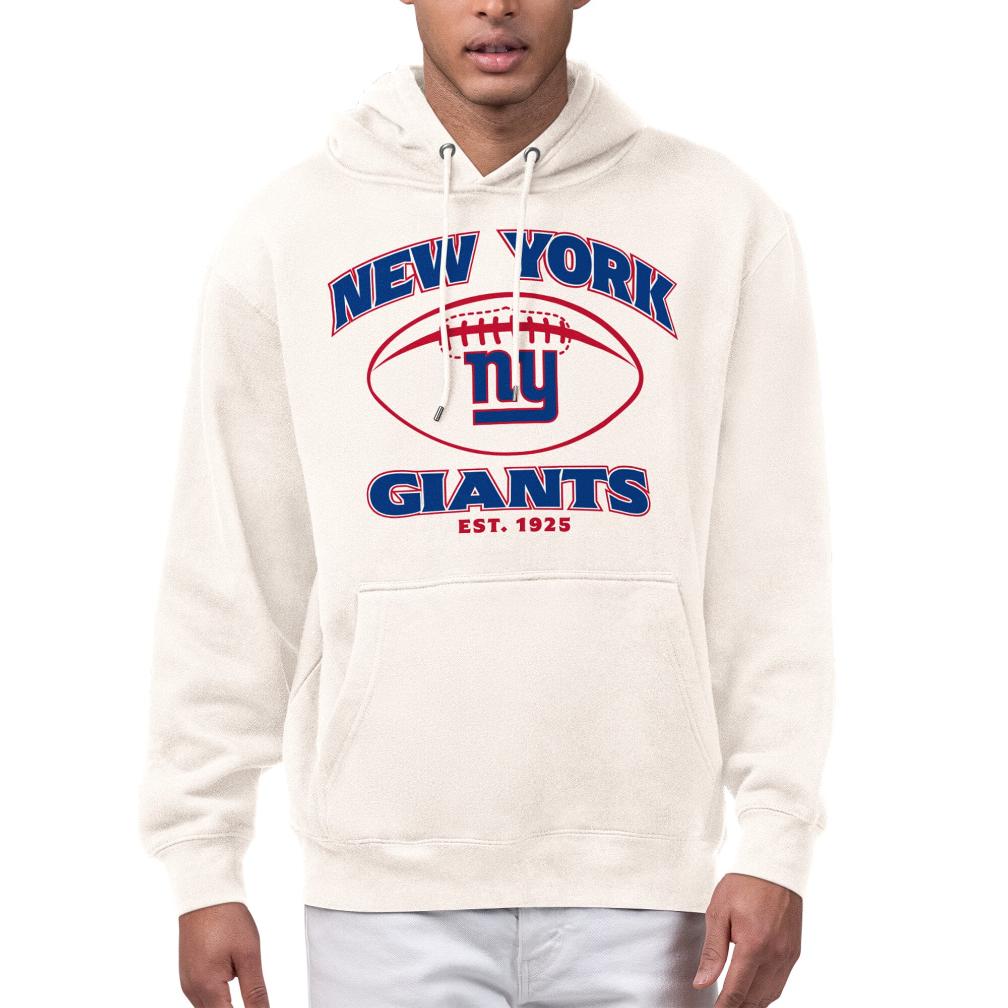 Men's Starter Cream New York Giants Kickoff Fleece Hoodie