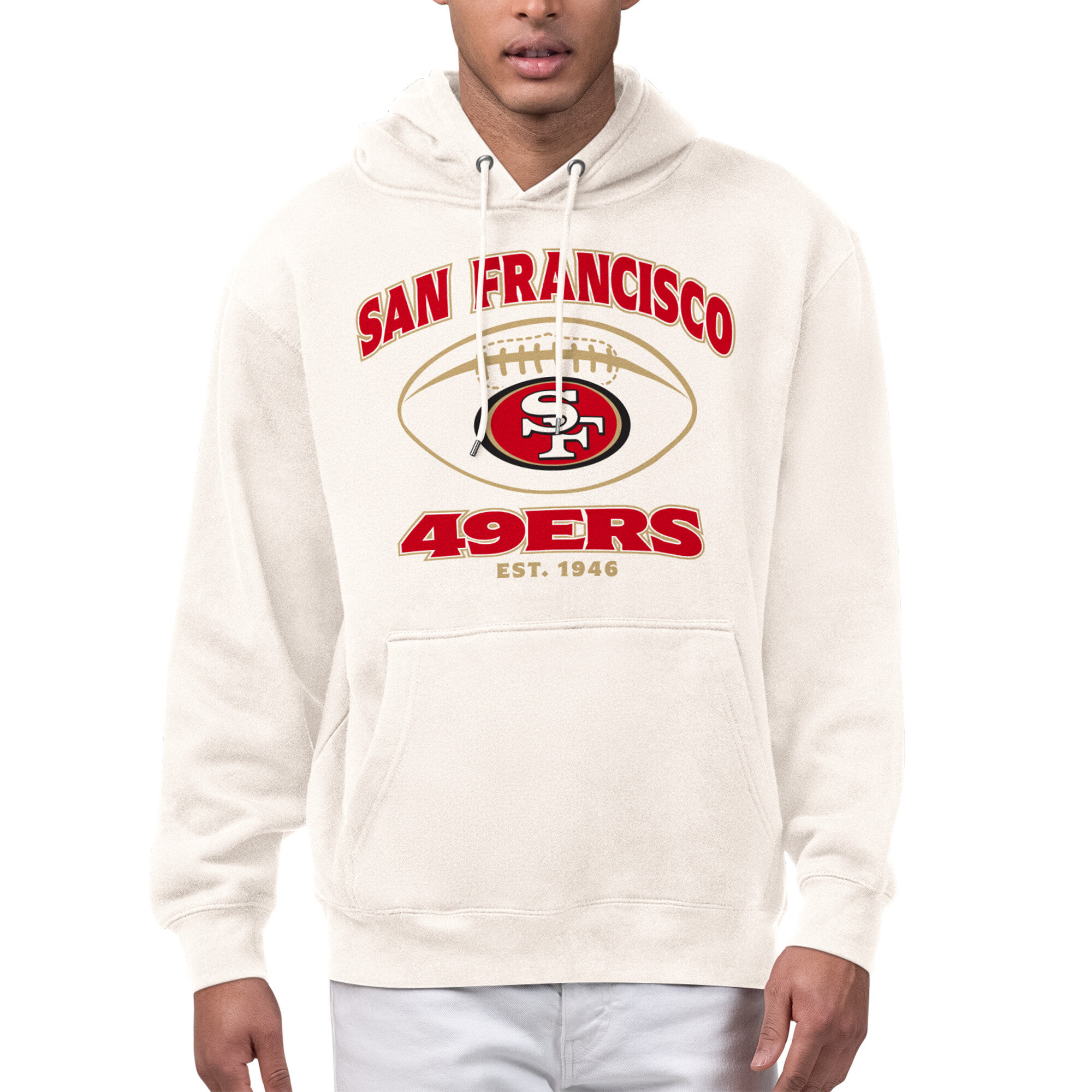 Men's Starter Cream San Francisco 49ers Kickoff Fleece Hoodie