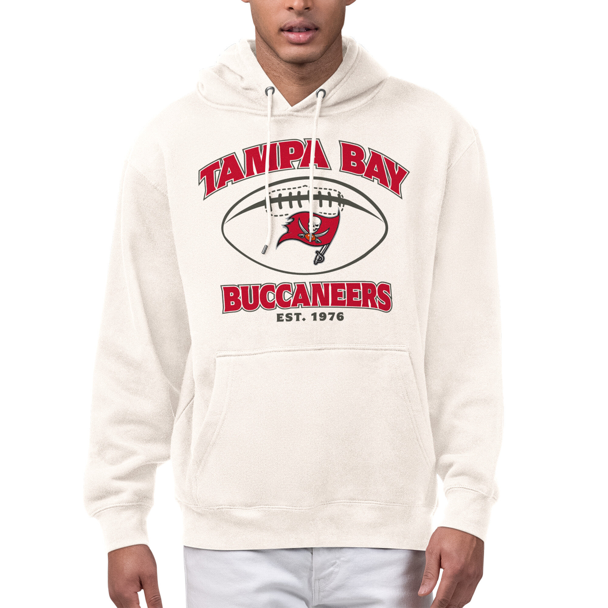 Men's Starter Cream Tampa Bay Buccaneers Kickoff Fleece Hoodie