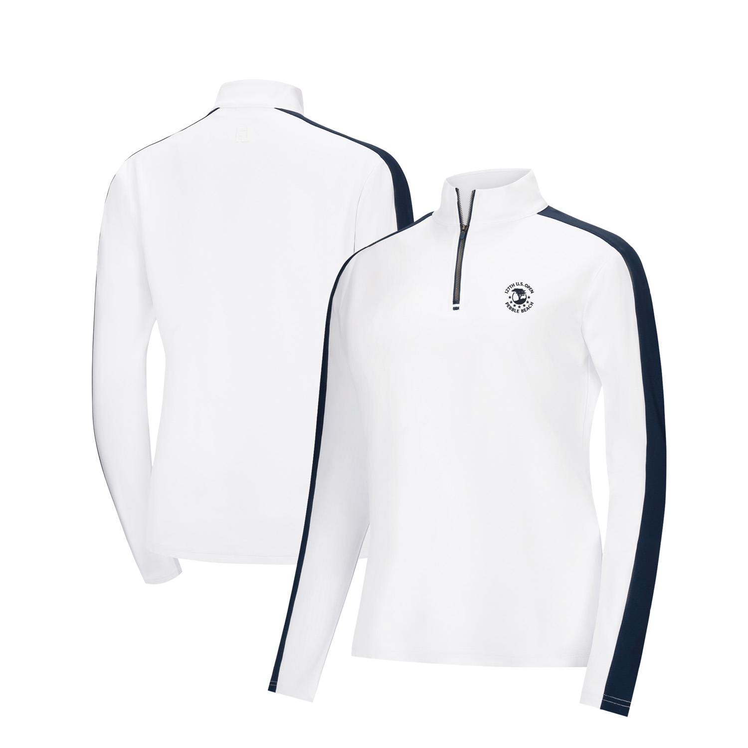 Women’s 2027 U.S. Open FootJoy White Texture Quarter-Zip Pullover Women’s 2027 U.S. Open FootJoy White Texture Quarter-Zip Pullover