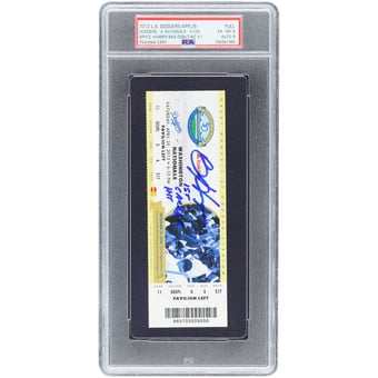 "Bryce Harper Washington Nationals Autographed MLB Debut & Hit #1 PSA Authenticated 6/9 Ticket from April 28, 2012 with ""1st Career Hit"" Inscription"