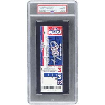 "Bryce Harper Washington Nationals Autographed NLDS Game 5 PSA Authenticated 10/10 Ticket from October 12, 2012 with ""1st Postseason HR"" Inscription"