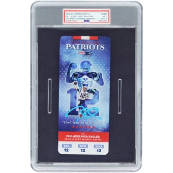 Tom Brady New England Patriots Autographed Tom Brady Retirement Ceremony Commemorative Ticket PSA Authenticated 7/8 Ticket from September 10, 2023