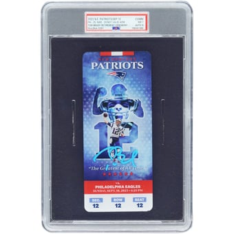 Tom Brady New England Patriots Autographed Tom Brady Retirement Ceremony Commemorative Ticket PSA Authenticated 7/9 Ticket from September 10, 2023