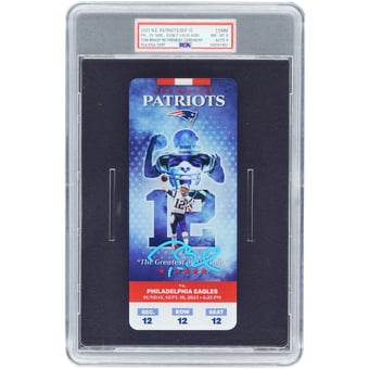 Tom Brady New England Patriots Autographed Tom Brady Retirement Ceremony Commemorative Ticket PSA Authenticated 8/9 Ticket from September 10, 2023