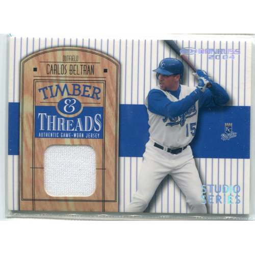 2004 Donruss Timber and Threads Studio Series #TT6 Carlos Beltran Jsy. rookie card picture