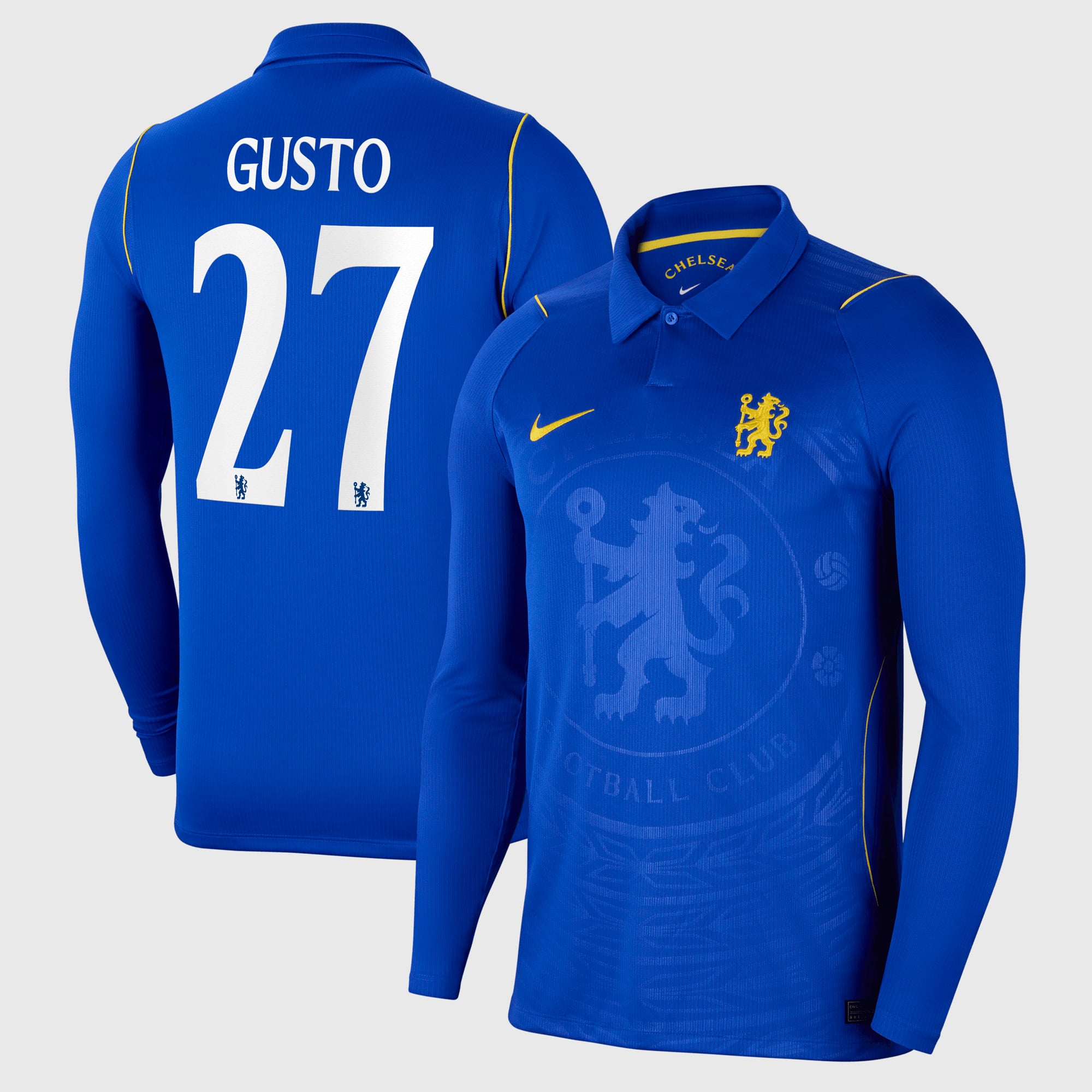 Camiseta Nike Stadium de la equipación local manga larga del Chelsea Copa 2026/27 con dorsal Gusto 27