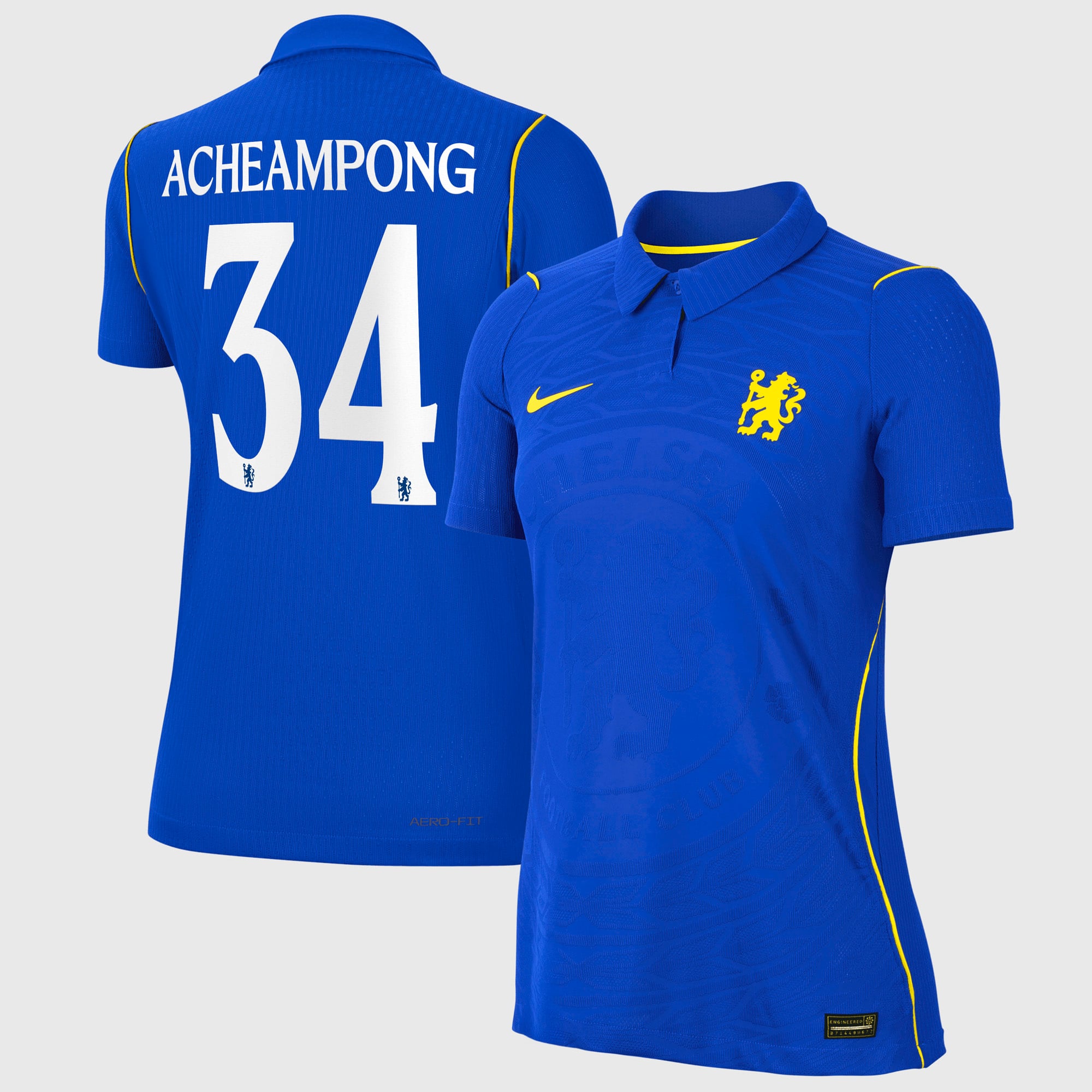 Camiseta Nike Aero-FIT Match de la primera equipación del Chelsea Copa 2026/27 - Mujer con dorsal Acheampong 34