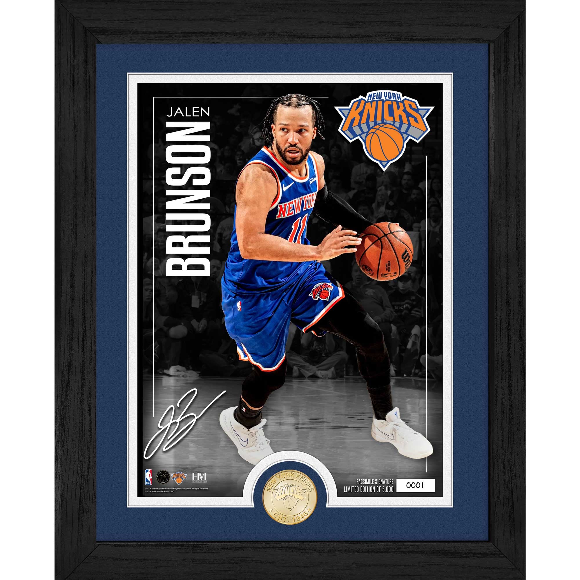 Highland Mint Jalen Brunson New York Knicks Bronze Coin Photo Mint