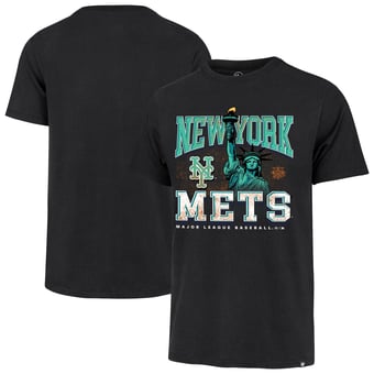 Men's '47 Black New York Mets Regional Franklin T-Shirt
