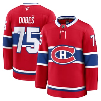 Men's Fanatics Jakub Dobes Red Montreal Canadiens  Premium Jersey