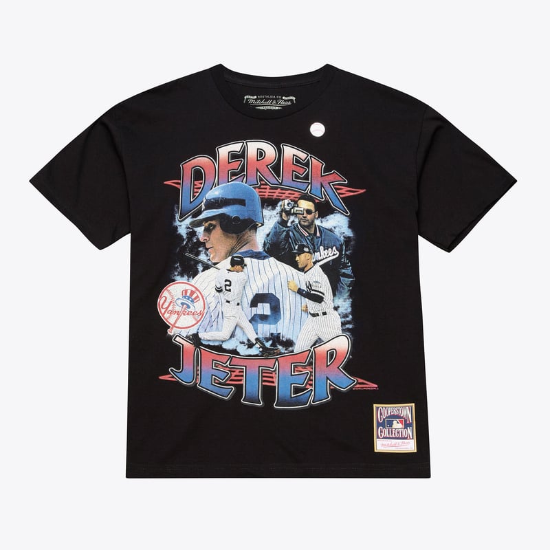 Men's Mitchell & Ness Derek Jeter Black New York Yankees Cooperstown Collection Big & Tall Legendary Collage Player Graphic T-Shirt